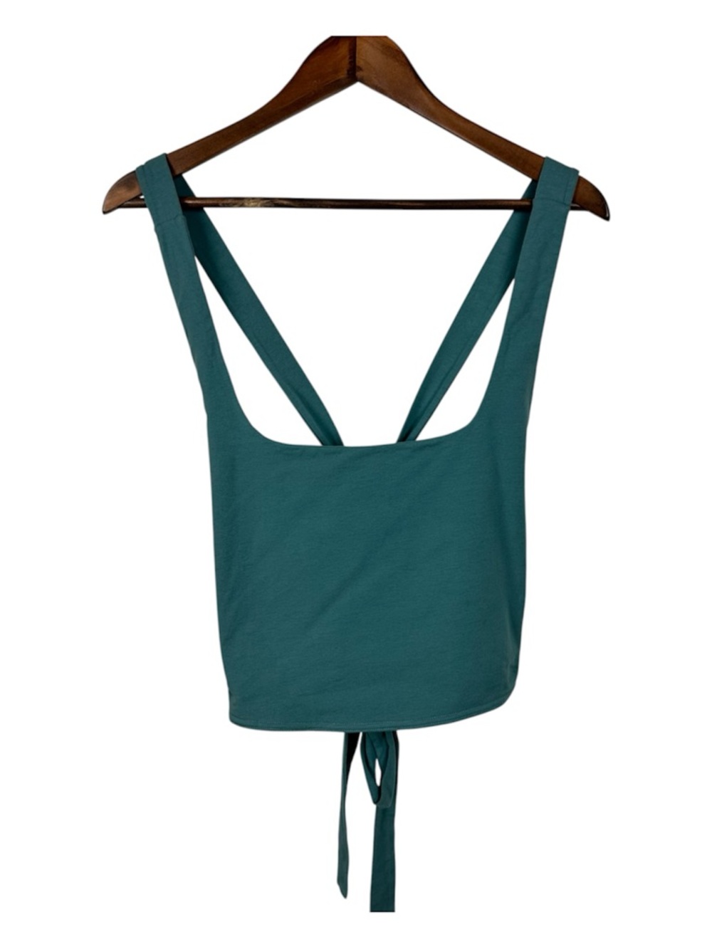 Free People Cross Back Tie Crop Top Teal Boho Festival Vibe Large